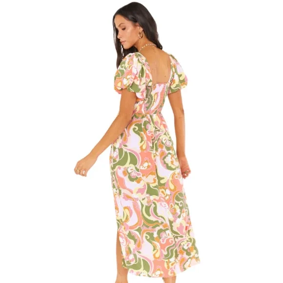 Show Me Your MuMu Danielle Dress in Retro Blooms Size Large - Picture 3 of 3